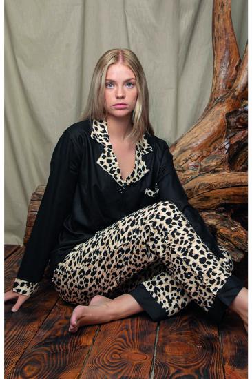 Seamlife Kadın Boydan Düğmeli Pamuk Saten Pijama Takımı