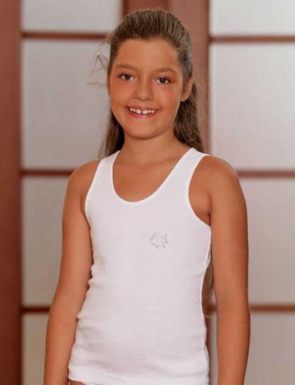 Şahinler Kız Çocuk Geniş Askılı Esnek Ribana Atlet Beyaz MKC093