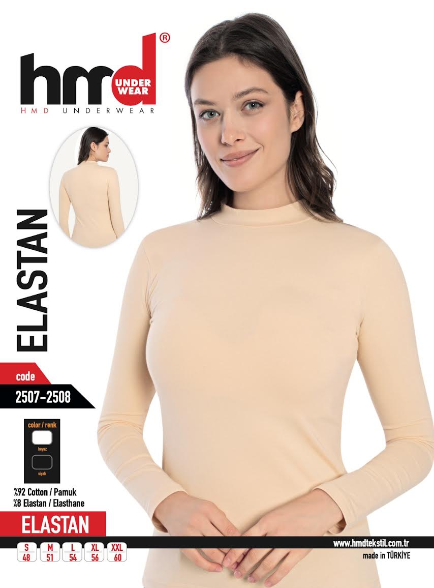 Hmd 6 Adet Uzun Kol Boğazlı Body Atlet 2507-2508