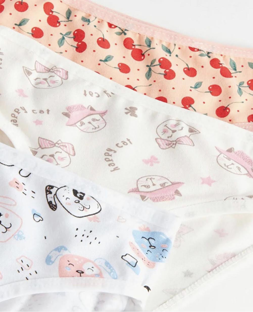 Poli 12 Adet Kız Çocuk Desenli Slip Külot