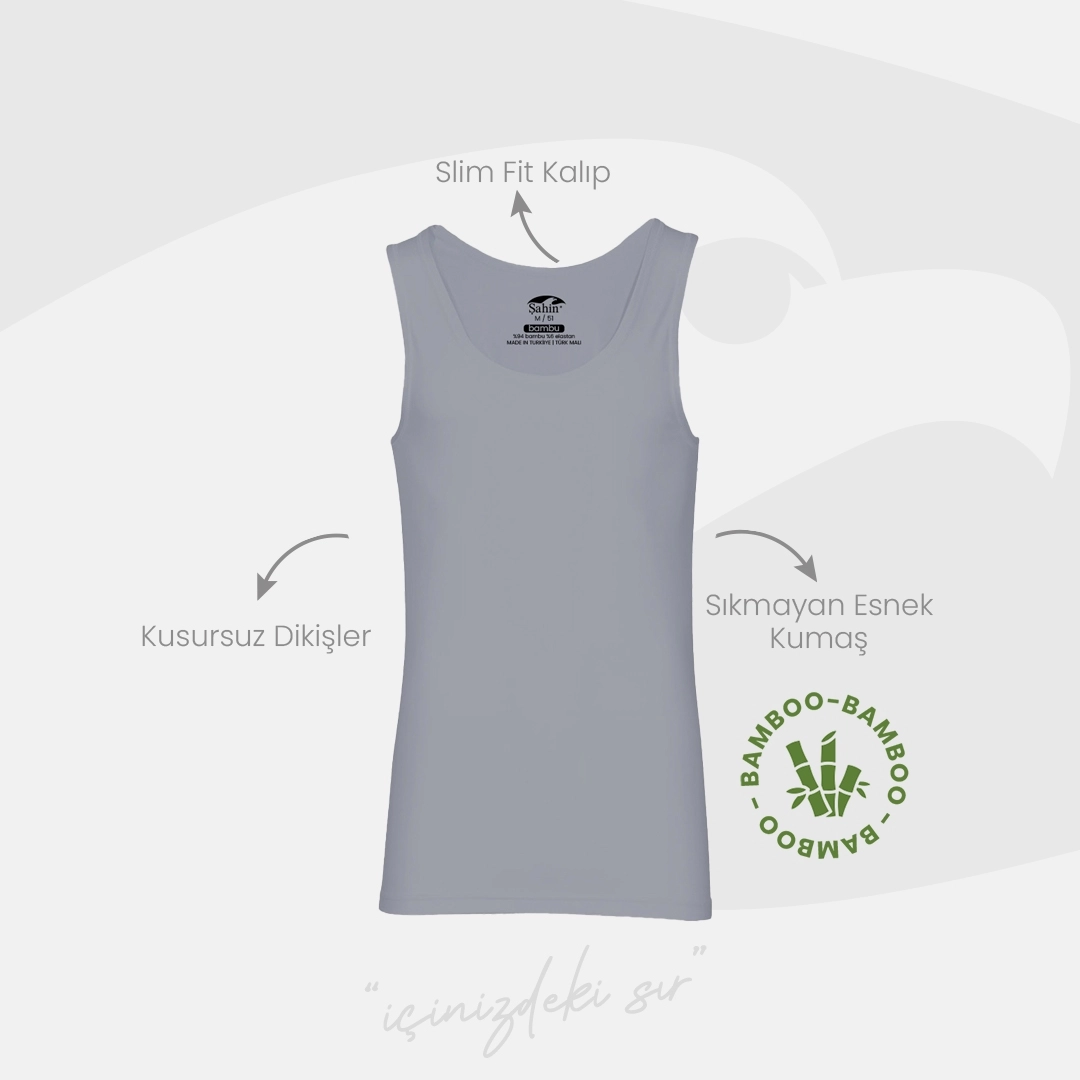 Şahin 6 Adet Bambu Askılı Erkek Atlet 10026