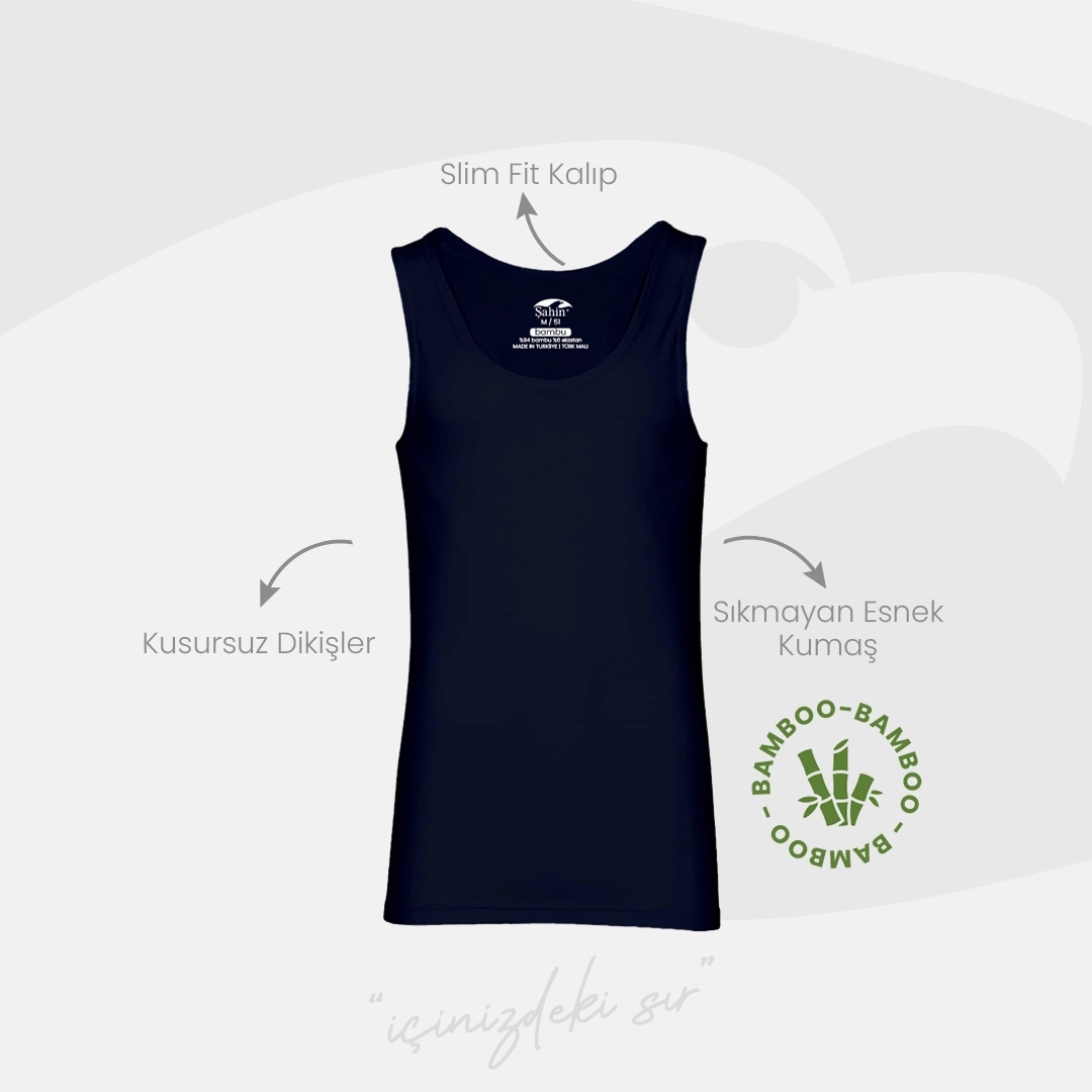 Şahin 6 Adet Bambu Askılı Erkek Atlet 10026