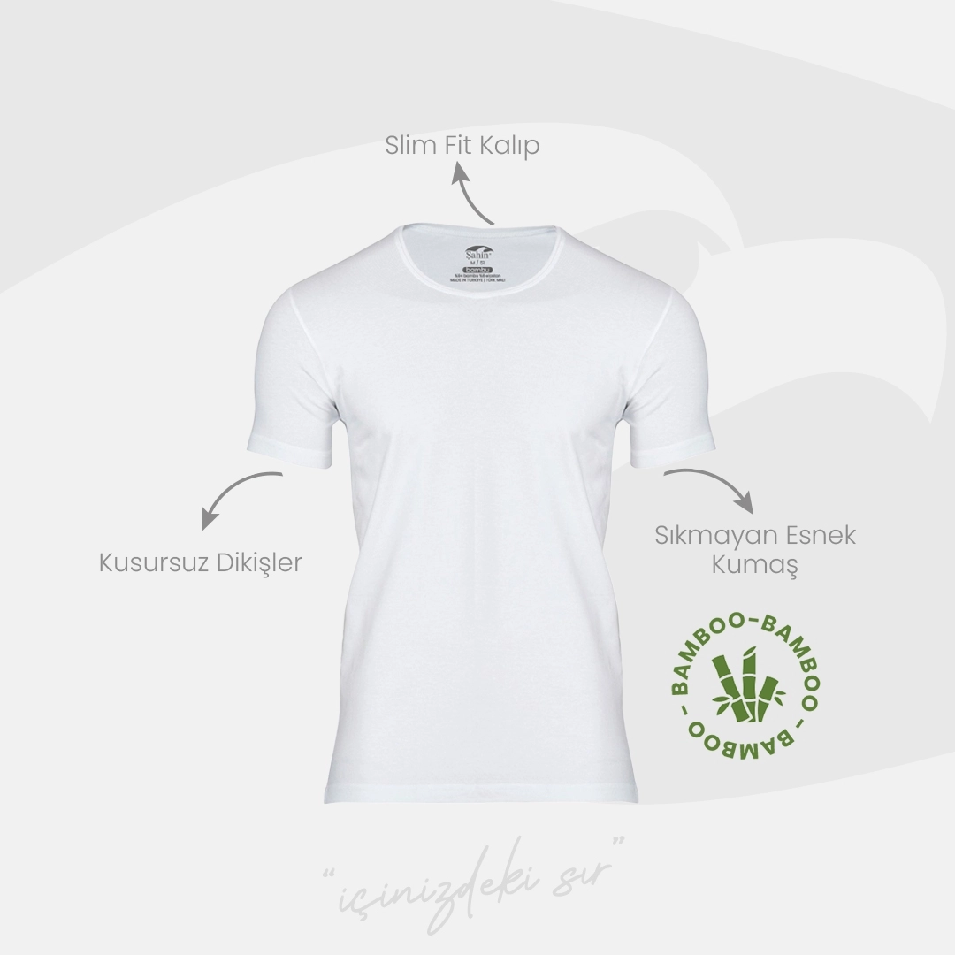 Şahin 6 Adet Bambu Bisiklet Yaka Erkek Kısa Kol 10027