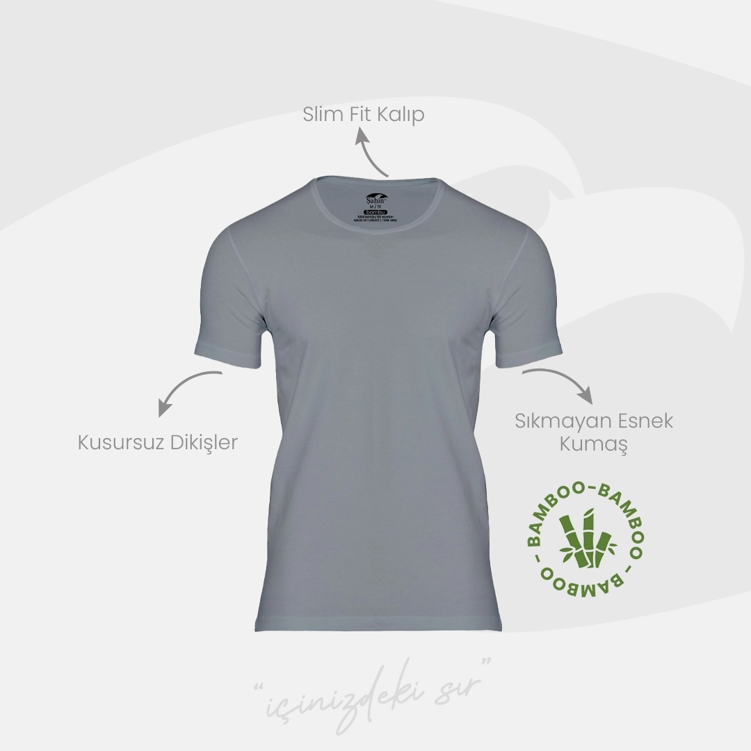 Şahin 6 Adet Bambu Bisiklet Yaka Erkek Kısa Kol 10027