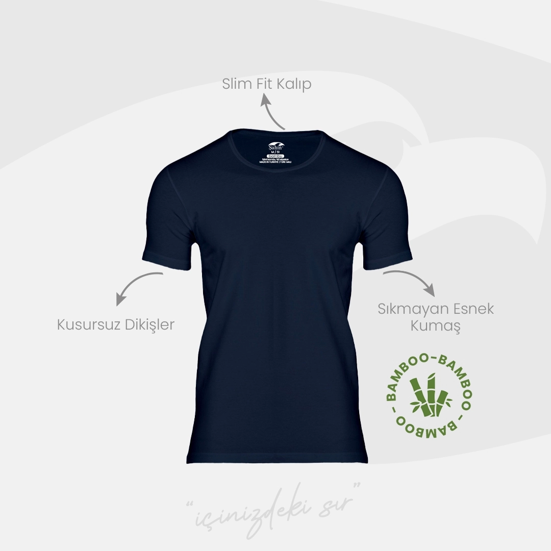 Şahin 6 Adet Bambu Bisiklet Yaka Erkek Kısa Kol 10027