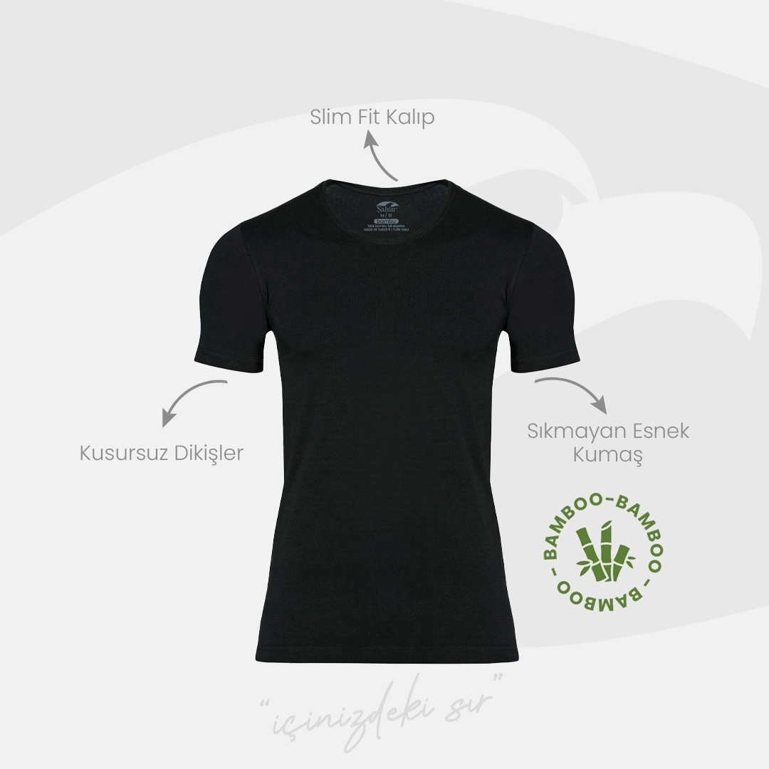 Şahin 6 Adet Bambu Bisiklet Yaka Erkek Kısa Kol 10027