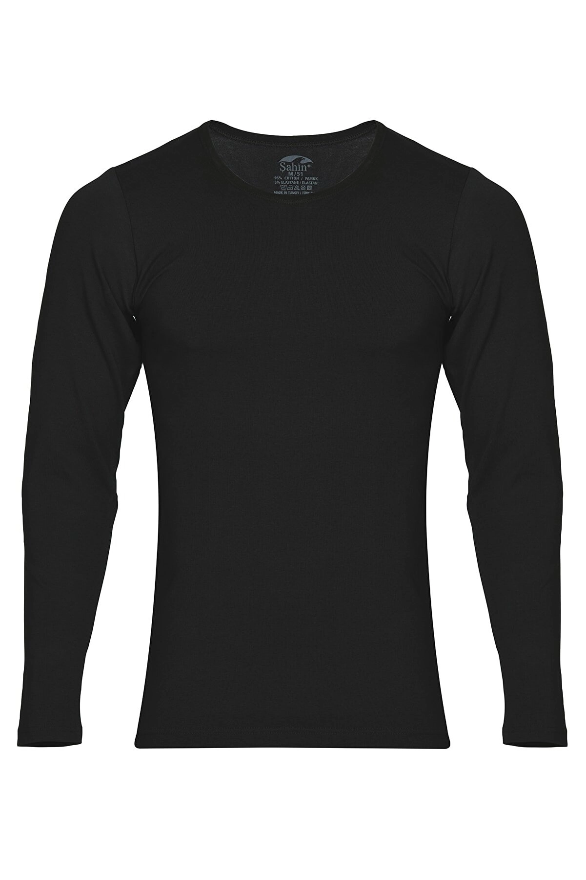 Şahin 6 Adet Erkek Likralı Uzun Kol Yuvarlak Yaka Badi 10052