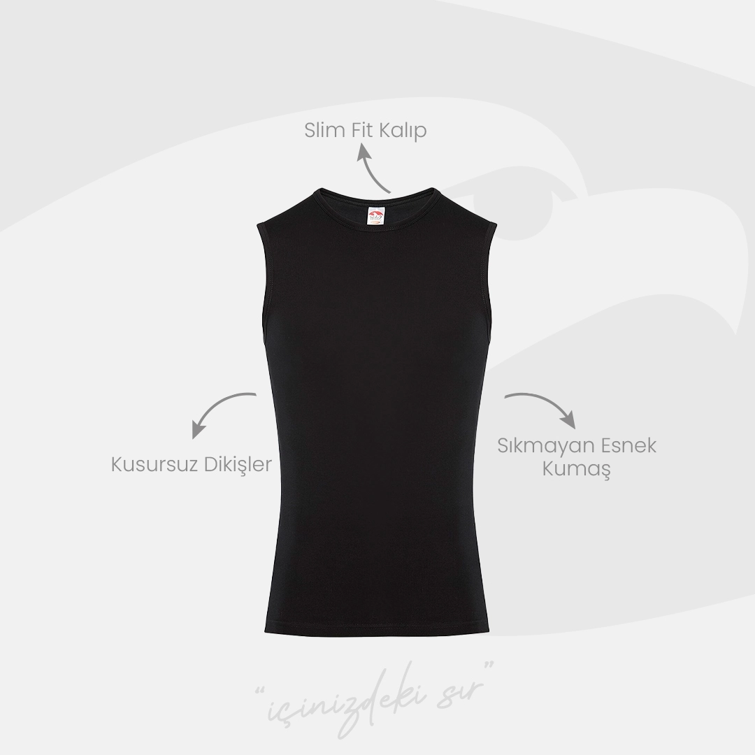 Şahin 6 Adet Erkek Likralı Sıfır Kol Atlet 10057