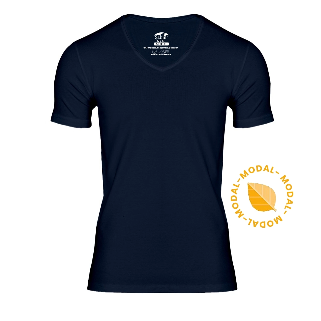 Şahin 6 Adet Erkek Modal V Yaka Tshirt 10067