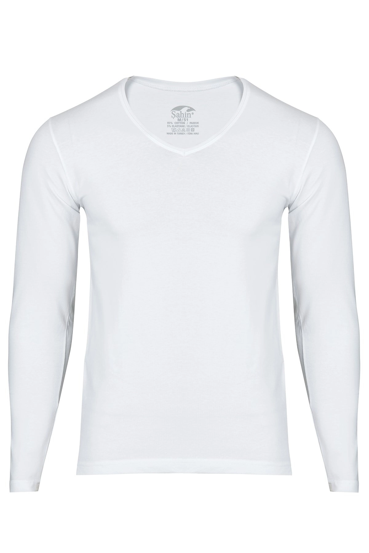 Şahin 6 Adet Erkek Uzun Kol V Yaka Badi 10072