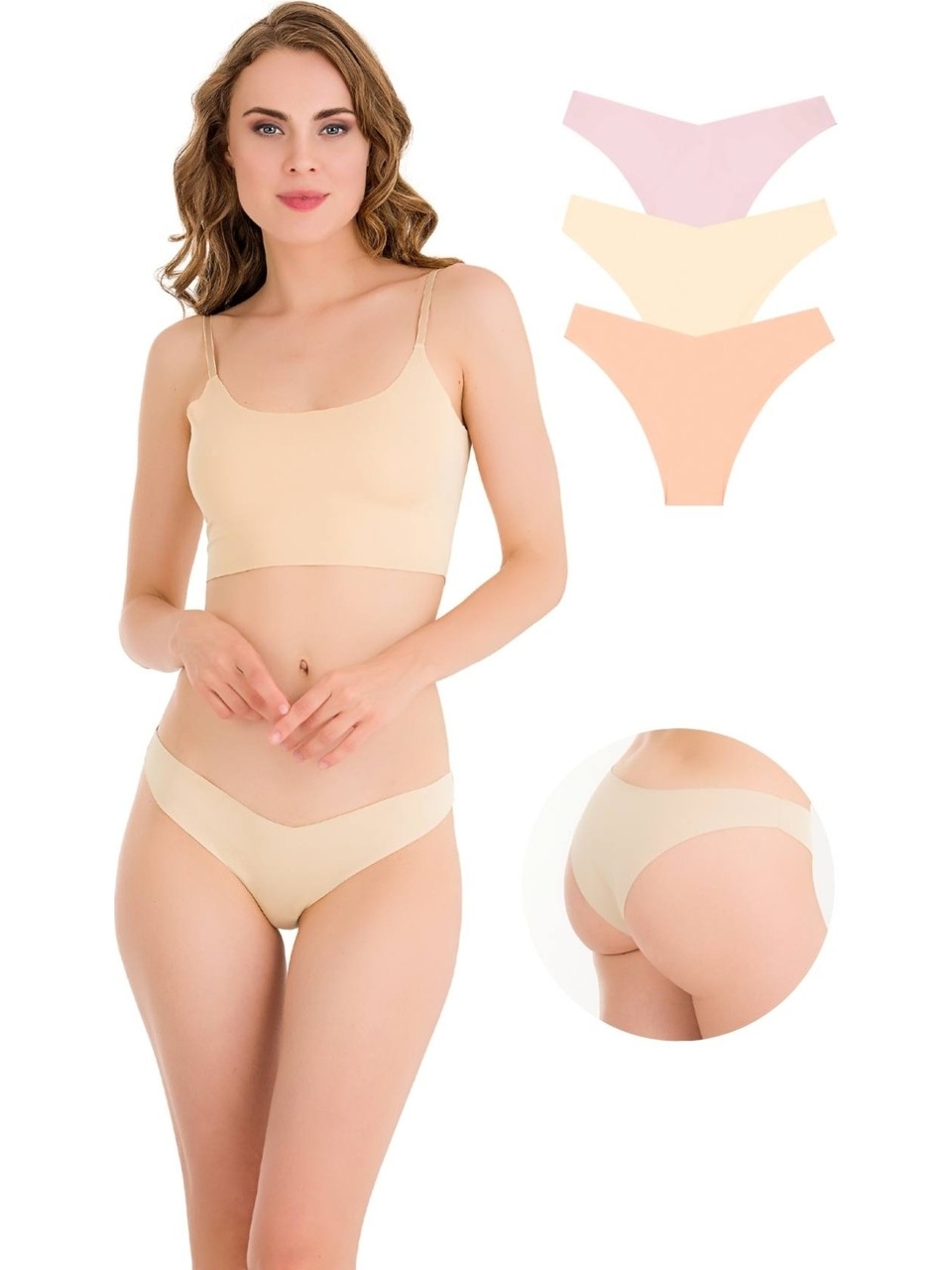 New Lilla 10 Adet Kadın Lazer Kesim Brazilian Külot 330