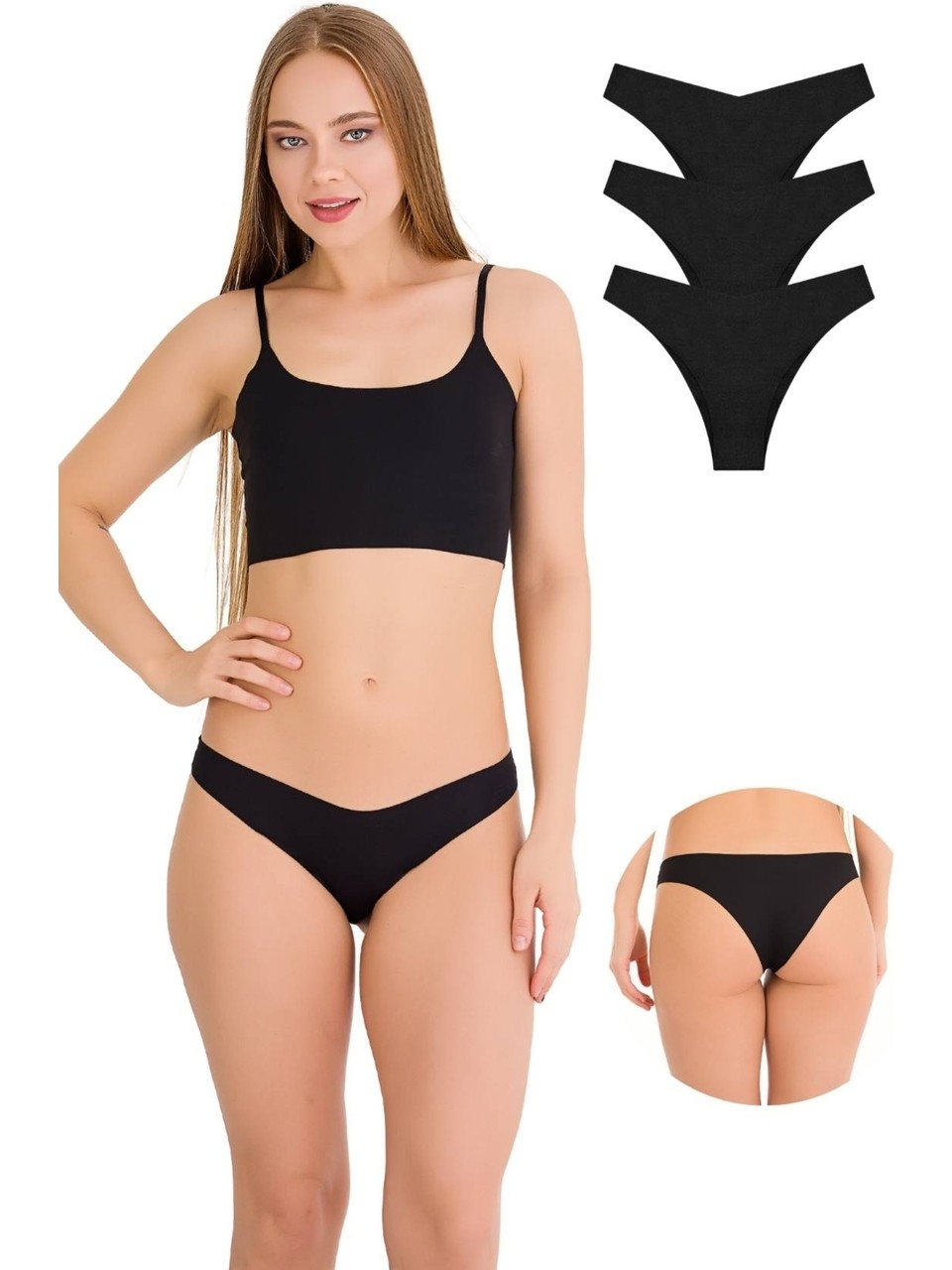 New Lilla 10 Adet Kadın Lazer Kesim Brazilian Külot 330