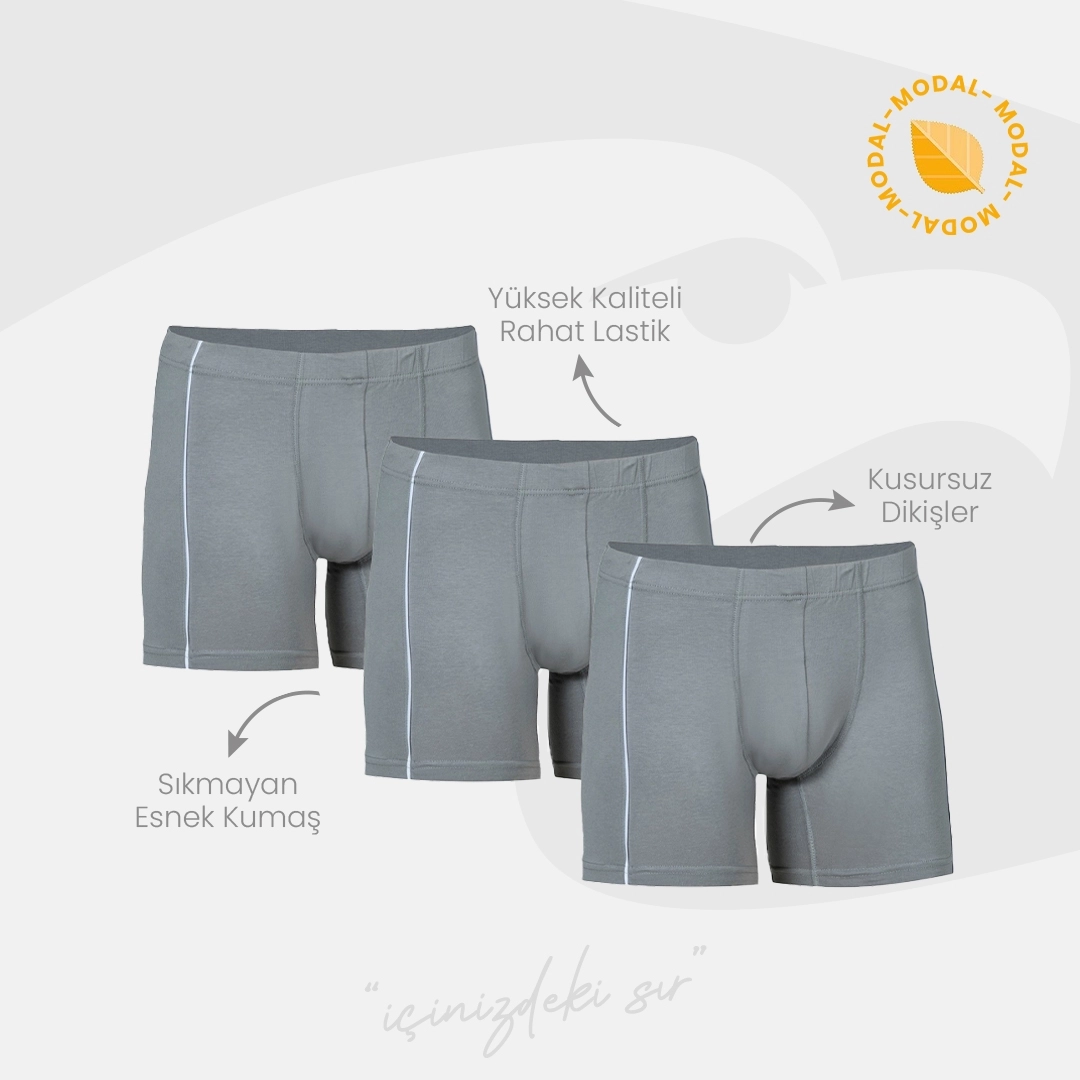 Şahin 6 Adet Erkek Modal Likralı Boxer Şort 70058