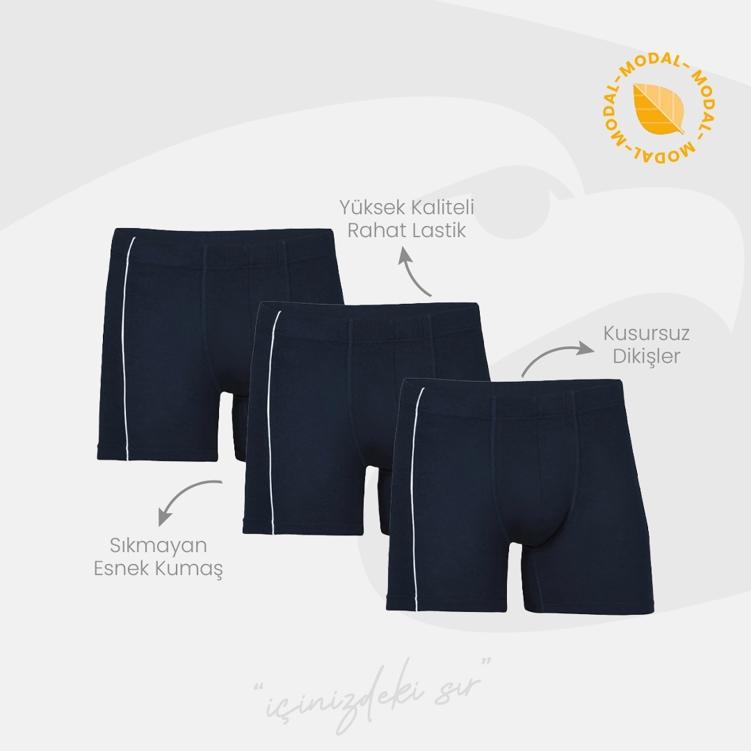 Şahin 6 Adet Erkek Modal Likralı Boxer Şort 70058