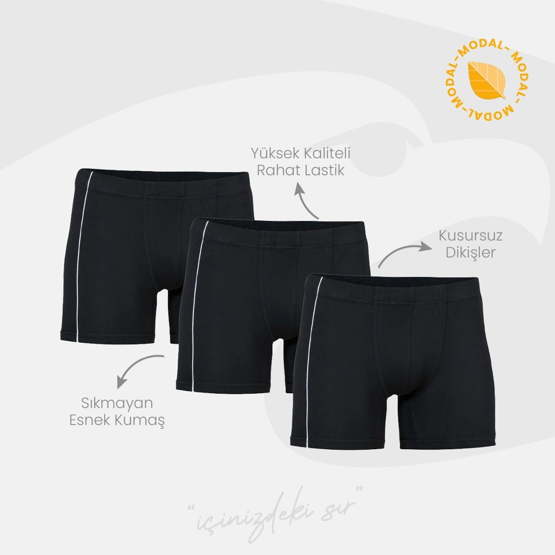 Şahin 6 Adet Erkek Modal Likralı Boxer Şort 70058