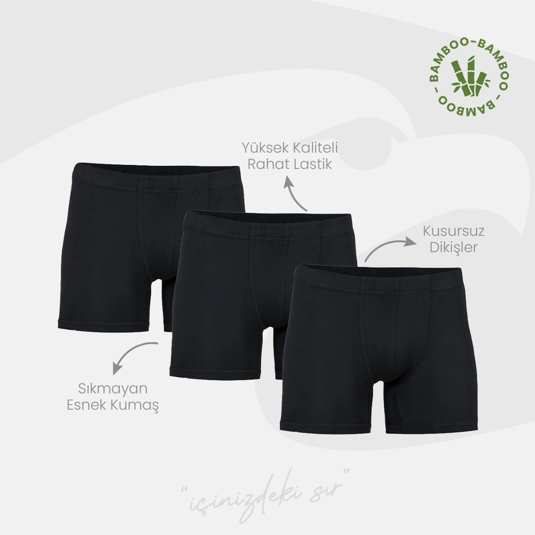 Şahin 6 Adet Erkek Bambu Boxer Şort 70059