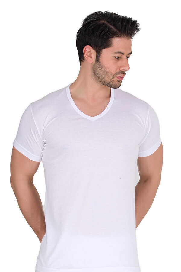 Berrak 6 Adet Erkek Modal V Yaka Tshirt 1036