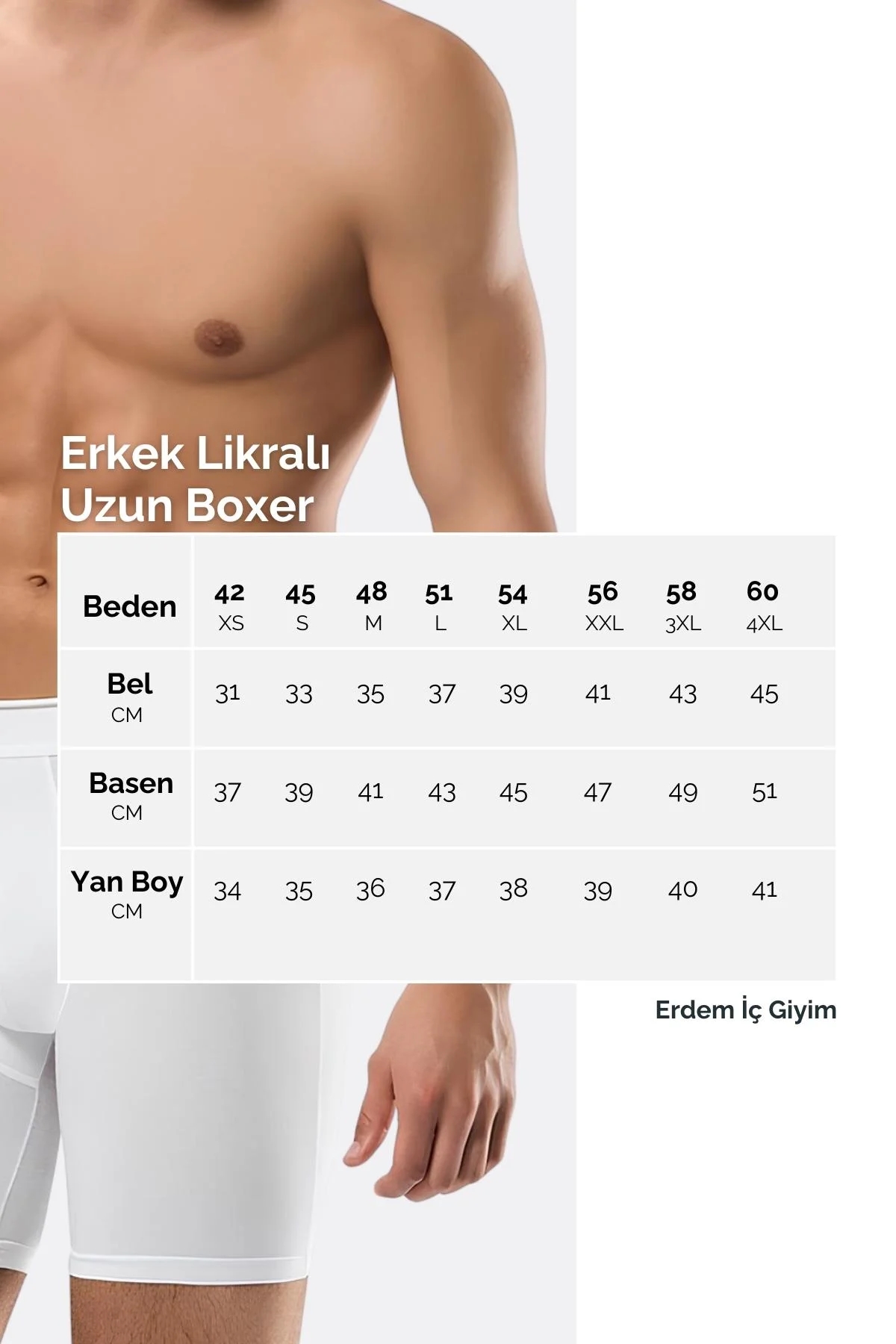 Erdem 6 Adet Pamuk Elastan Uzun Boxer 1416