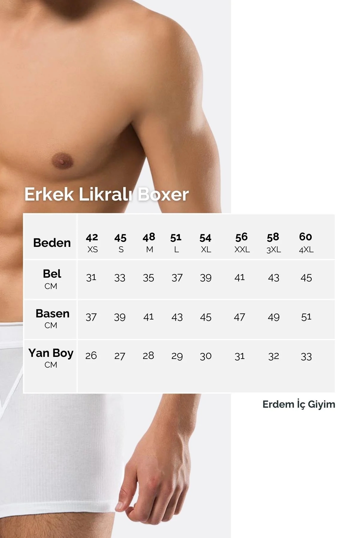Erdem 6 Adet Erkek Pamuk Elastan Klasik Boxer 1445