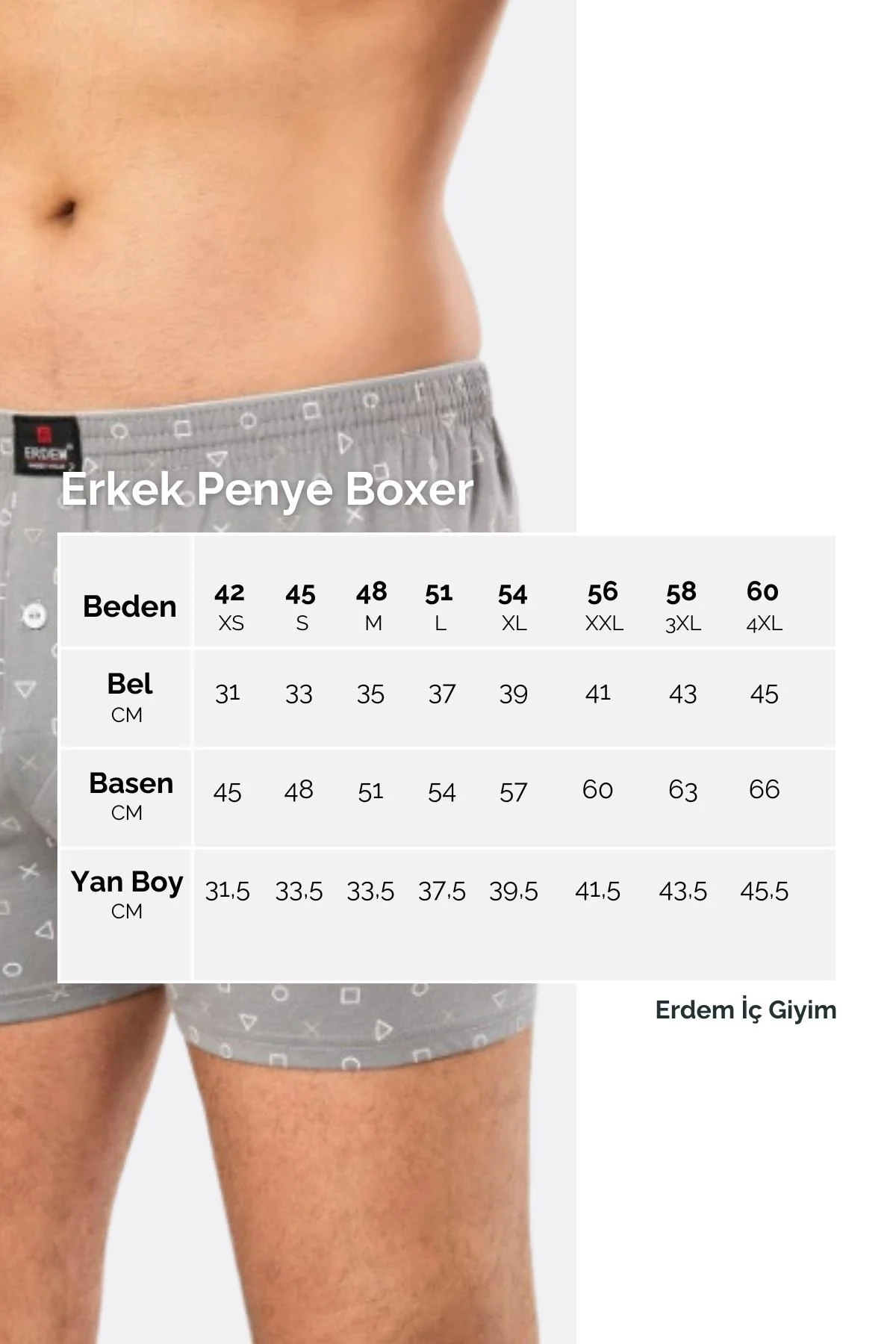 Erdem 6 Adet Karışık Desenli Penye Boxer 1400DSN