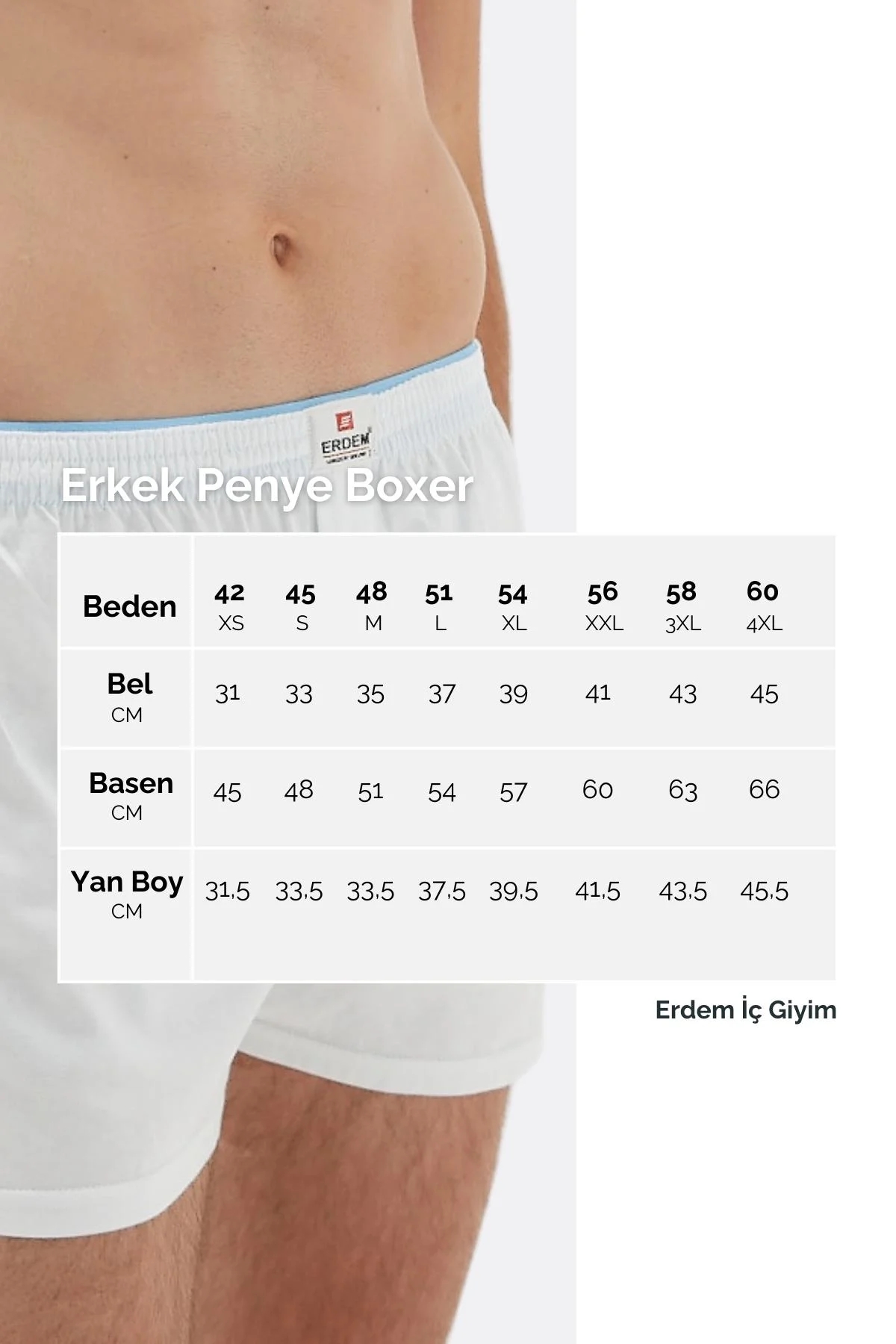  Erdem 6 Adet Penye Boxer 1400