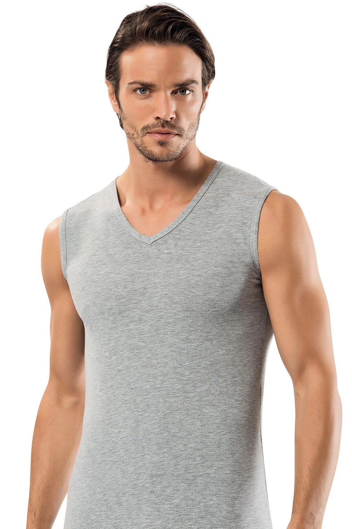 Erdem 6 Adet Slim Fit Kolsuz Derin V Yaka Atlet 1118