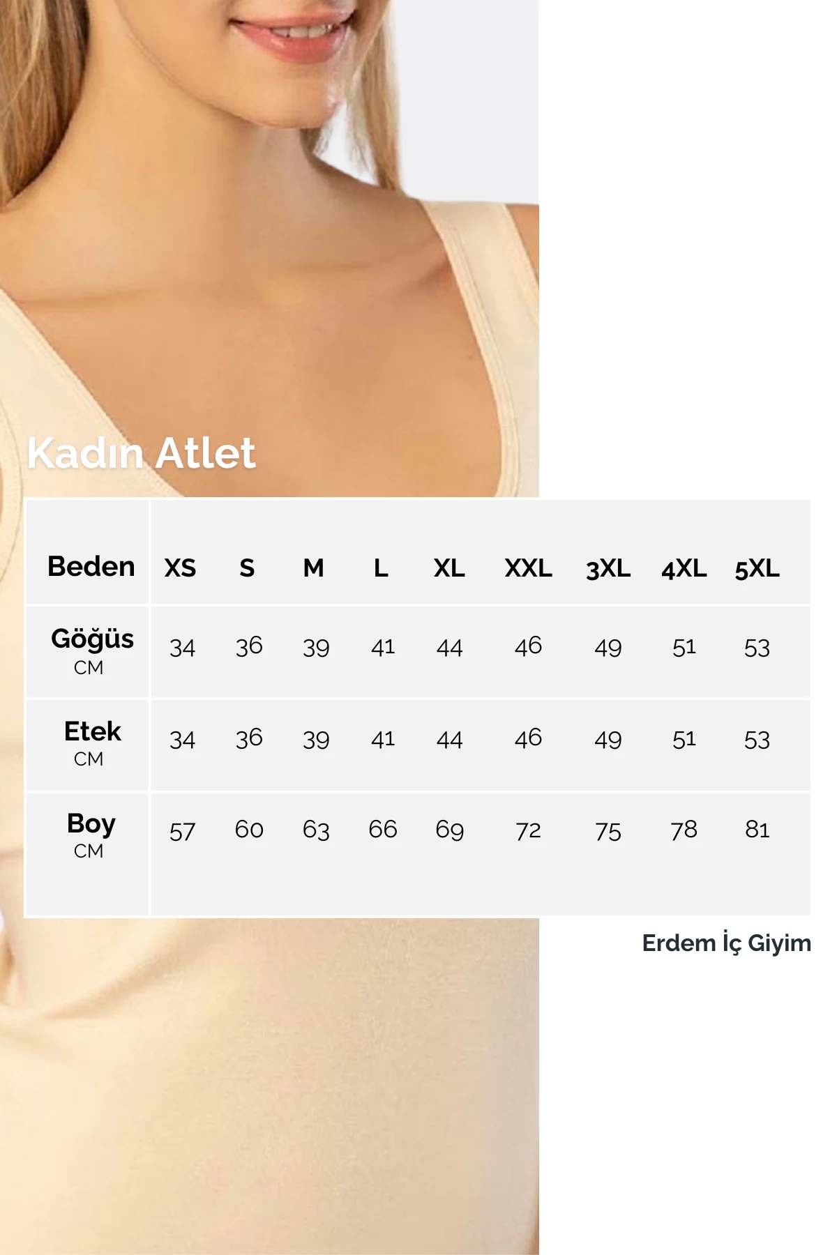 Erdem 6 Adet Kadın Pamuk Elastan Atlet 2127