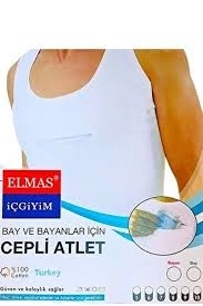 Elmas %100 Pamuk Bay Bayan Cepli Haç Ümre Atleti