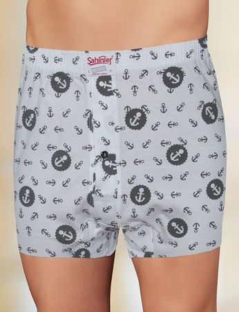 Şahinler Penye Düğmeli Desenli Erkek Boxer ME010-DESENLİ