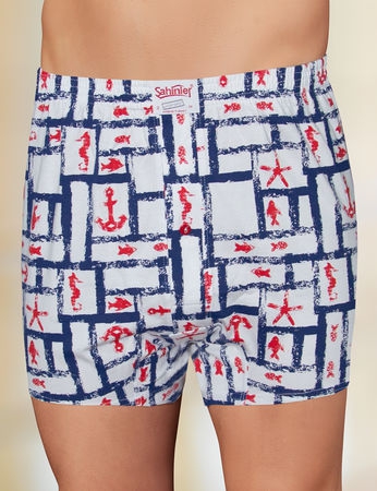 Şahinler Penye Düğmeli Desenli Erkek Boxer ME010-DESENLİ