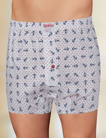 Şahinler Penye Düğmeli Desenli Erkek Boxer ME010-DESENLİ