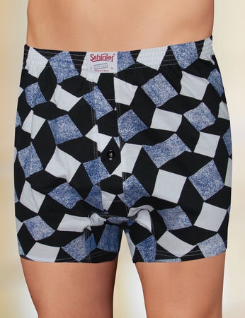 Şahinler Penye Düğmeli Desenli Erkek Boxer ME010-DESENLİ