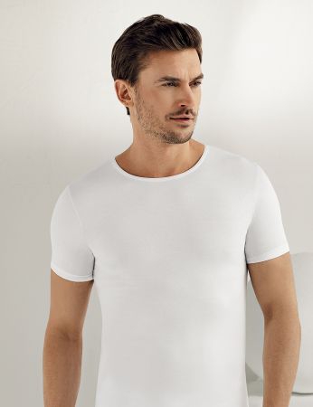 Şahinler Kısa Kollu Likralı Süprem Tshirt Beyaz ME068