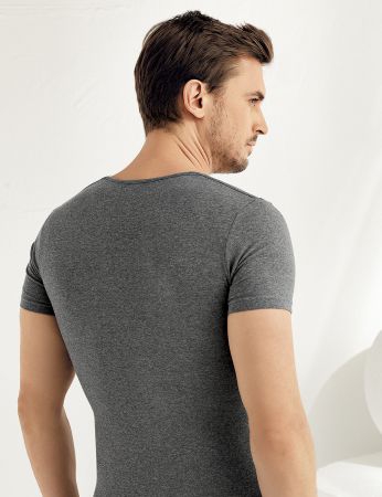 Şahinler Kısa Kollu Likralı Süprem Tshirt Koyu Gri ME069