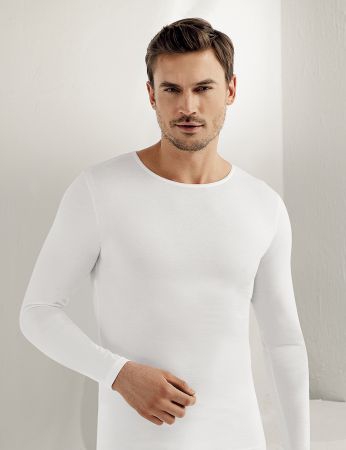 Şahinler Erkek Uzun Kollu Likralı Süprem Fanila Beyaz ME070