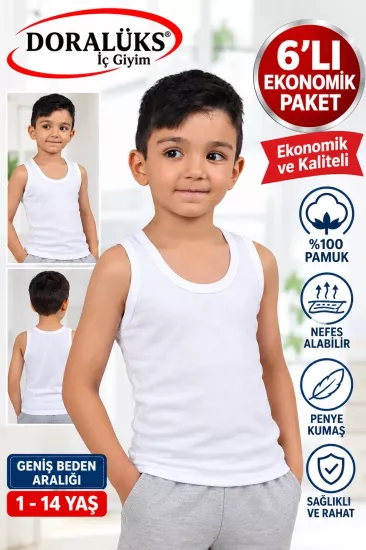Doralüks 6 Adet Erkek Çocuk Atlet