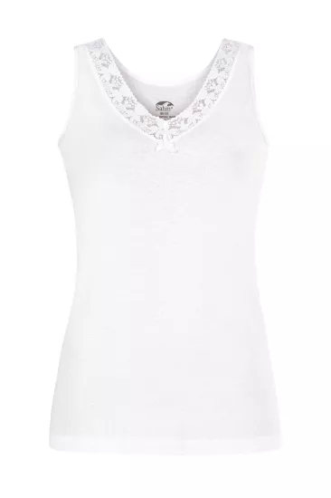 Şahin 6 Adet Kadın V Yaka Dantelli Atlet 30065