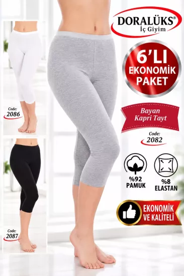 Doralüks 6 Adet Kadın Diz Altı Tayt