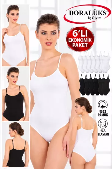 Doralüks 6 Adet Kadın İp Askılı Çıtçıtlı Body