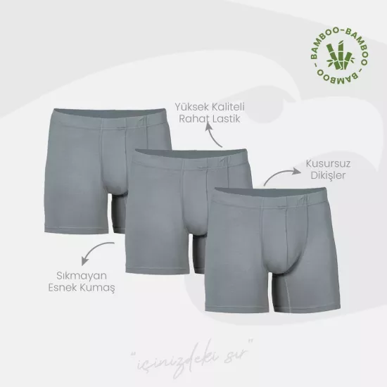 Şahin 6 Adet Erkek Bambu Boxer Şort 70059