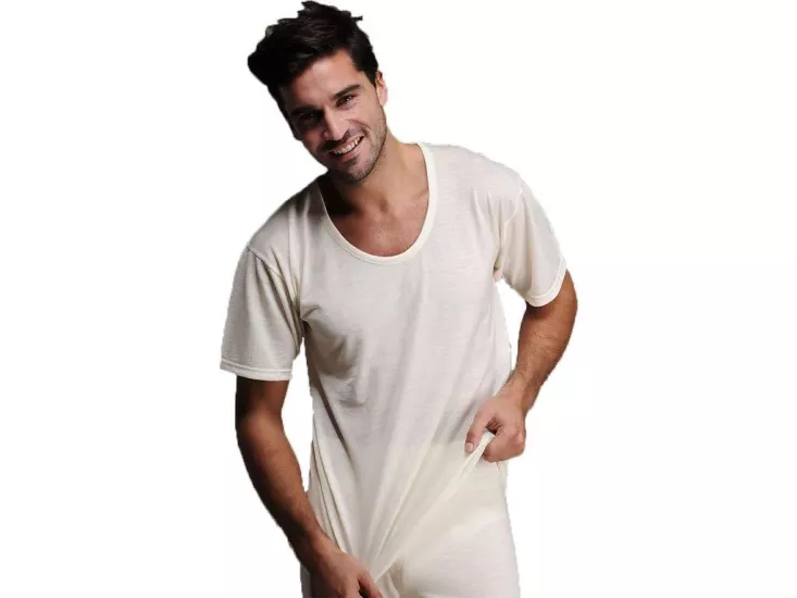 Hasyün Erkek %75 Yün Ekstra İnce Fanila Krem