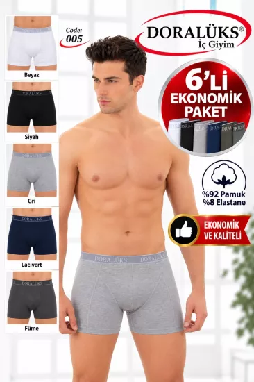 Doralüks 6 Adet Erkek Likralı Boxer