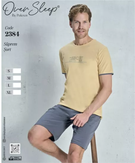 Poleren Erkek Şortlu Pijama Takım 2384