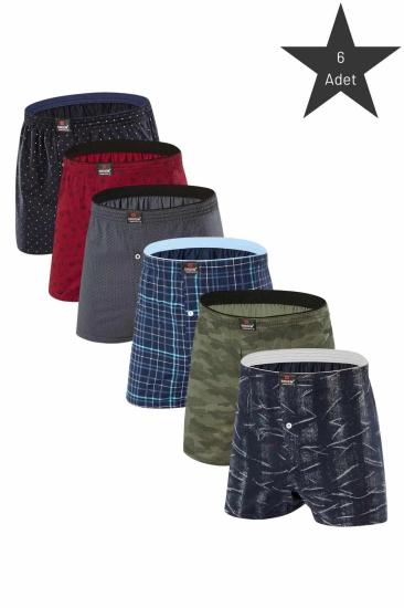 Erdem 6 Adet Karışık Desenli Penye Boxer 1400DSN