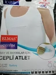 Elmas %100 Pamuk Bay Bayan Cepli Haç Ümre Atleti