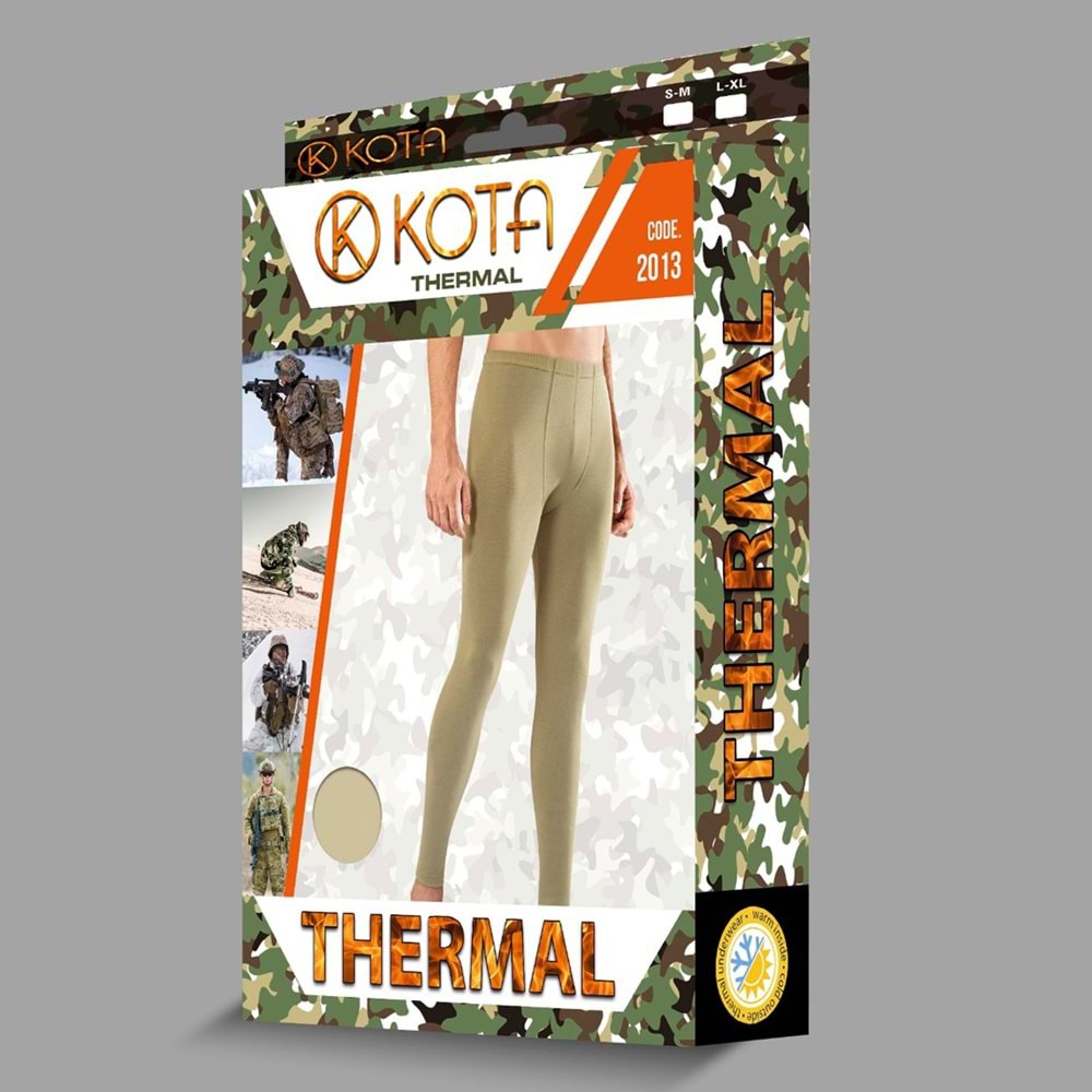 Kota Erkek Termal Alt İçlik Haki Renk